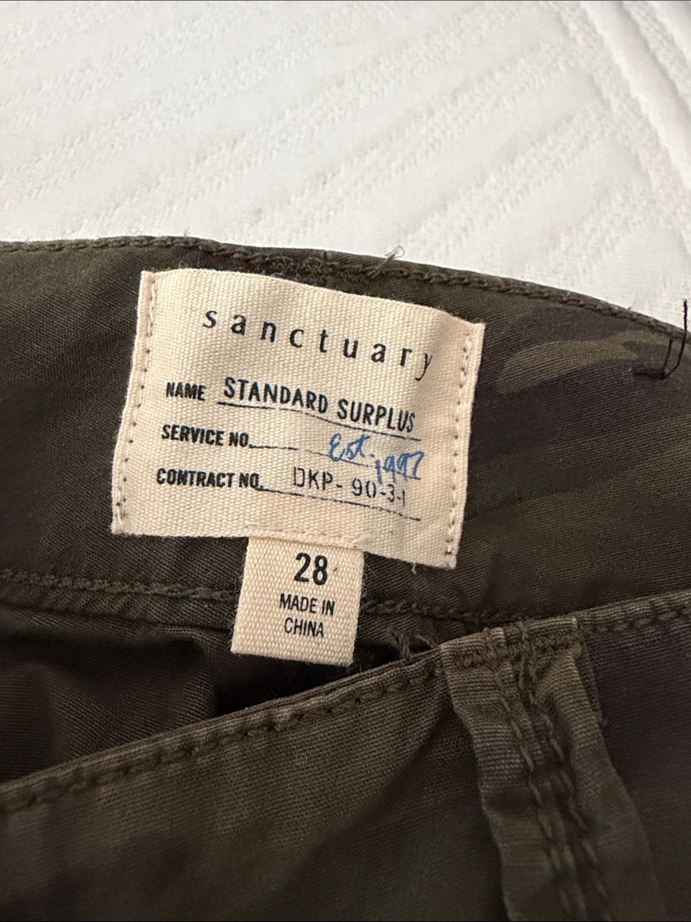Sanctuary Camo Cargo Pants in Olive & Dark Green - Picture 2 of 10